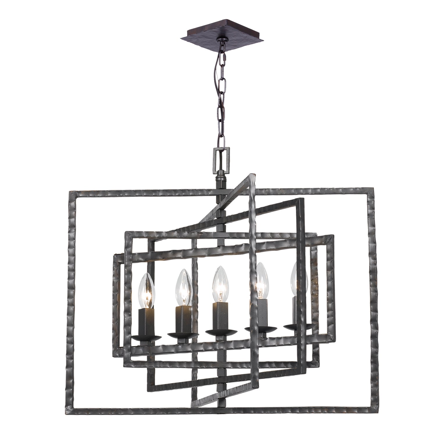 Crystorama - 336-RS - Five Light Chandelier - Capri - Raw Steel