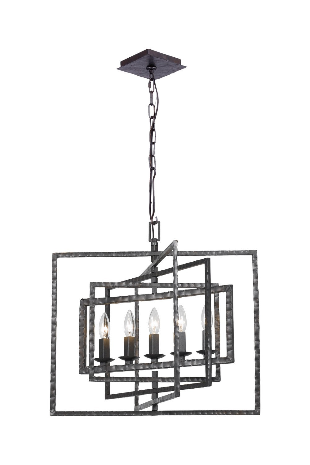 Crystorama - 336-RS - Five Light Chandelier - Capri - Raw Steel