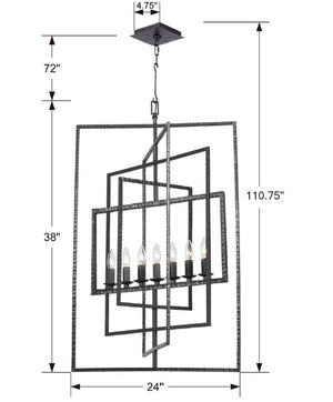 Crystorama - 339-RS - Seven Light Chandelier - Capri - Raw Steel