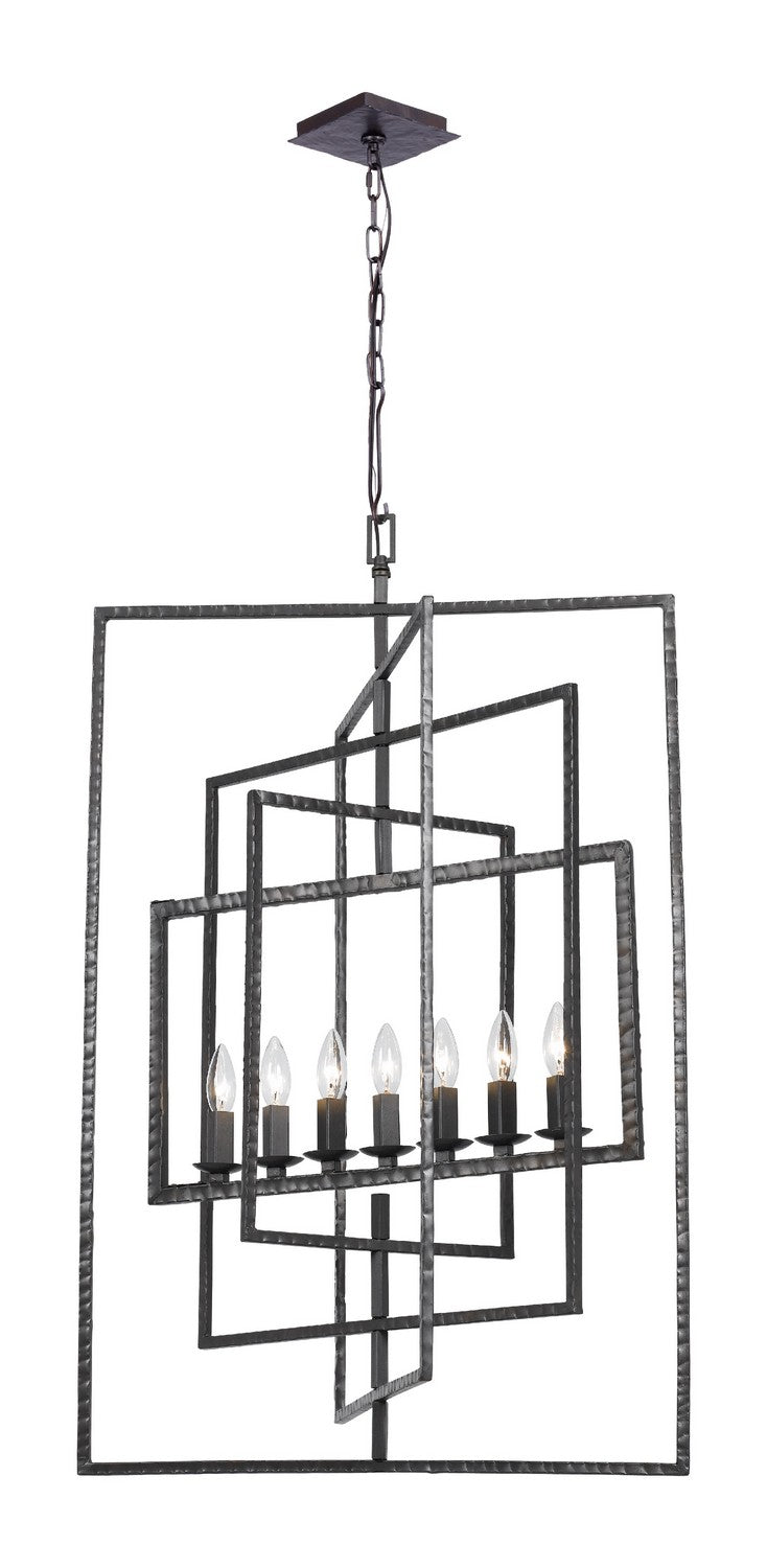 Crystorama - 339-RS - Seven Light Chandelier - Capri - Raw Steel