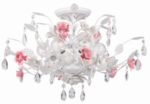 Crystorama - 4850-WW - Six Light Semi Flush Mount - Lola - Wet White