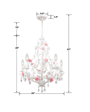 Crystorama - 4856-WW - Five Light Chandelier - Lola - Wet White