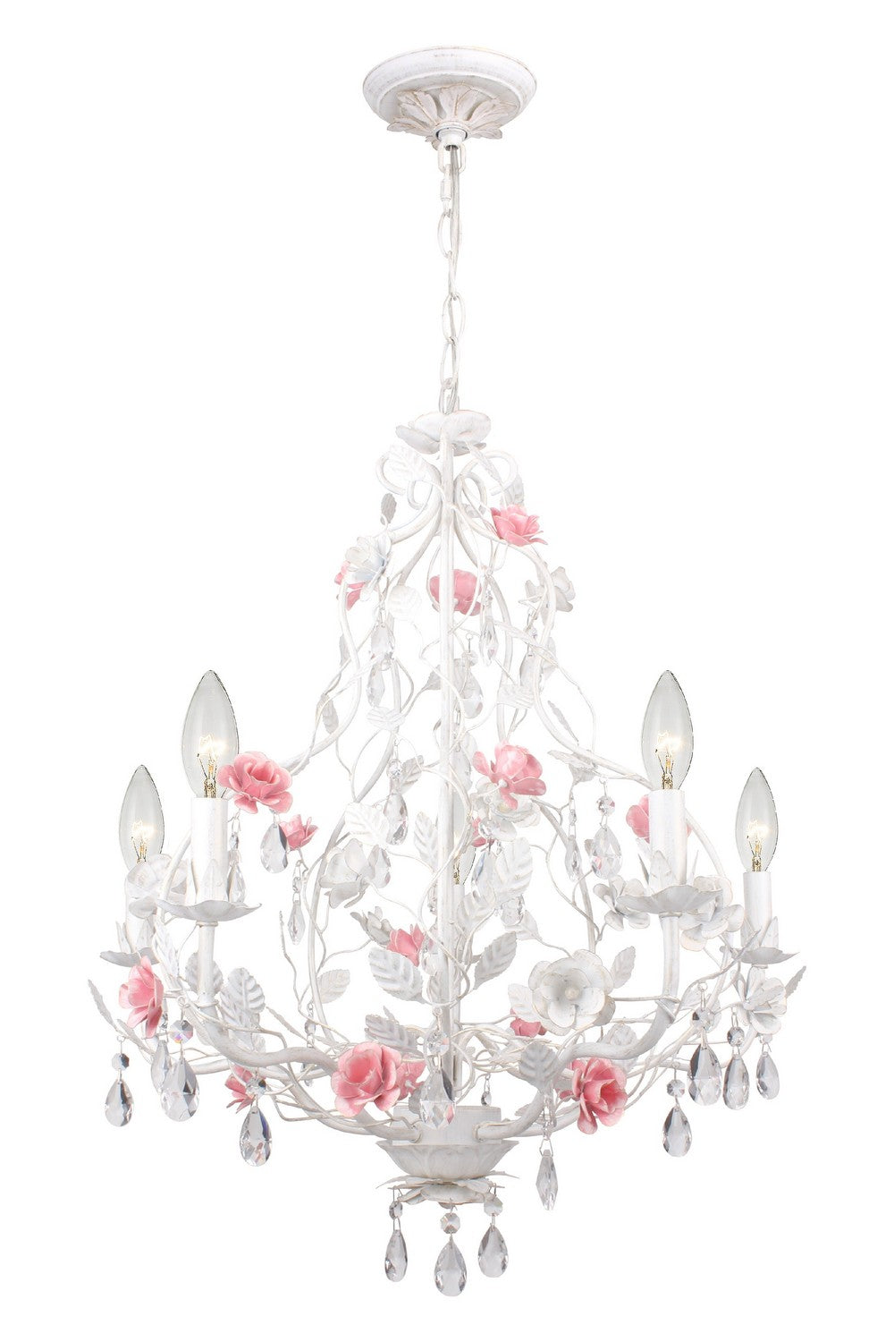 Crystorama - 4856-WW - Five Light Chandelier - Lola - Wet White