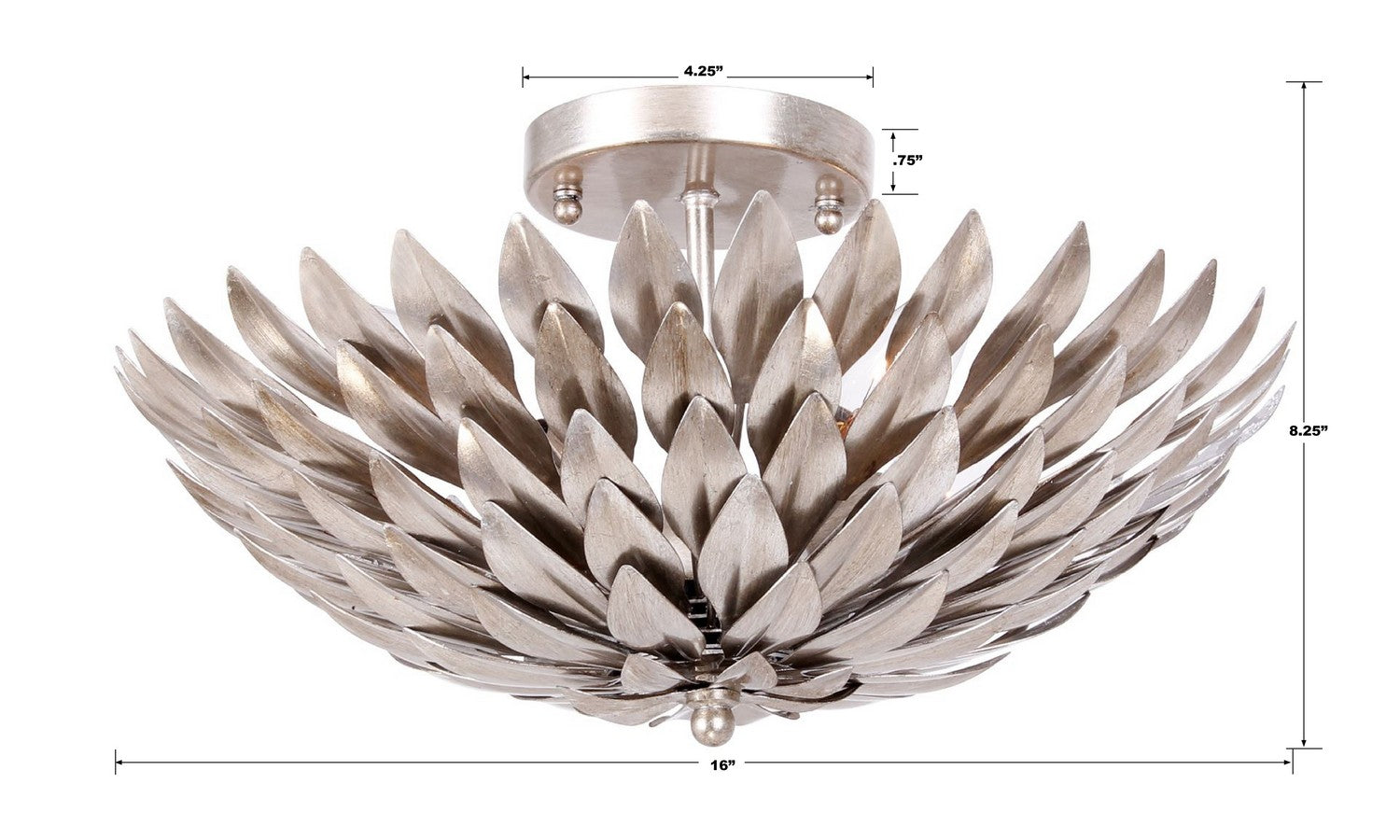 Crystorama - 505-SA - Four Light Semi Flush Mount - Broche - Antique Silver