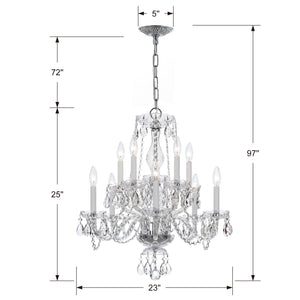 Crystorama - 5080-CH-CL-S - Ten Light Chandelier - Traditional Crystal - Polished Chrome