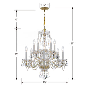 Crystorama - 5080-PB-CL-MWP - Ten Light Chandelier - Traditional Crystal - Polished Brass