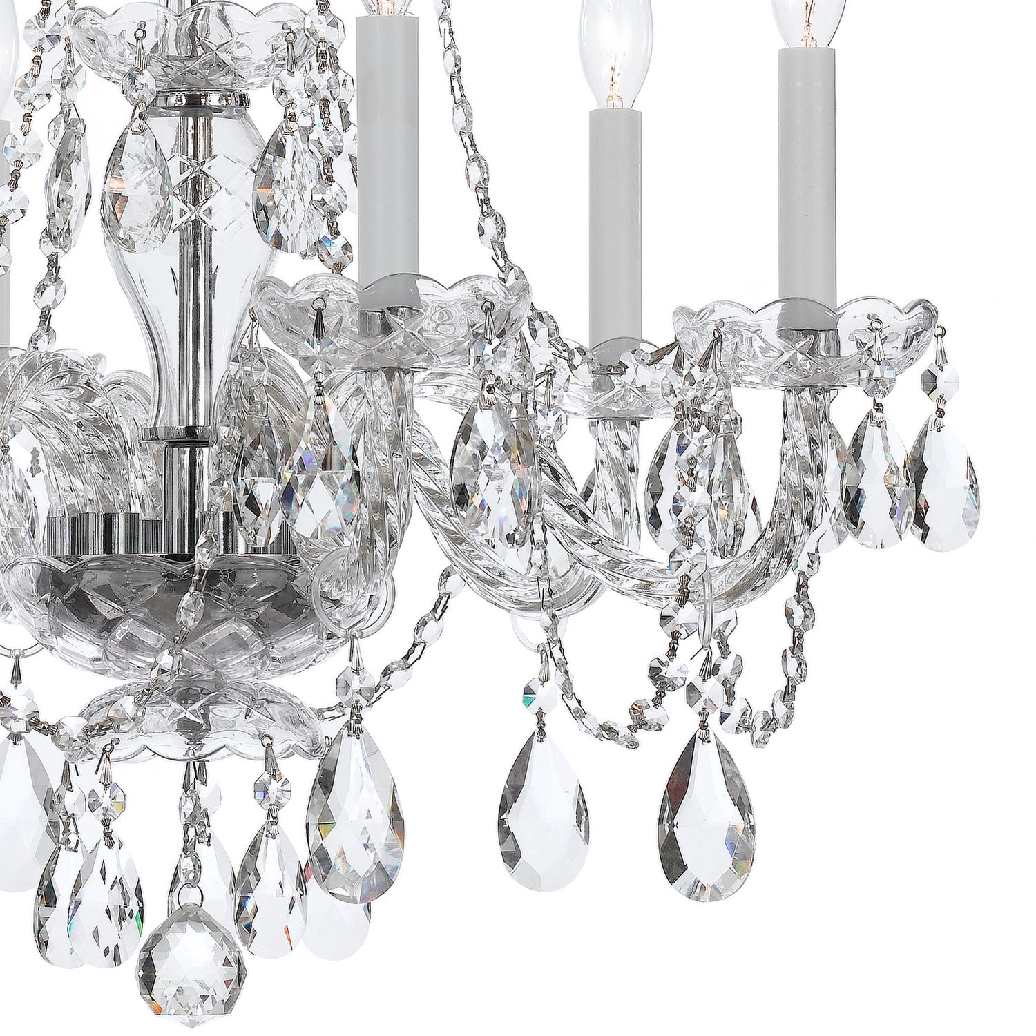 Crystorama - 5086-CH-CL-MWP - Six Light Chandelier - Traditional Crystal - Polished Chrome