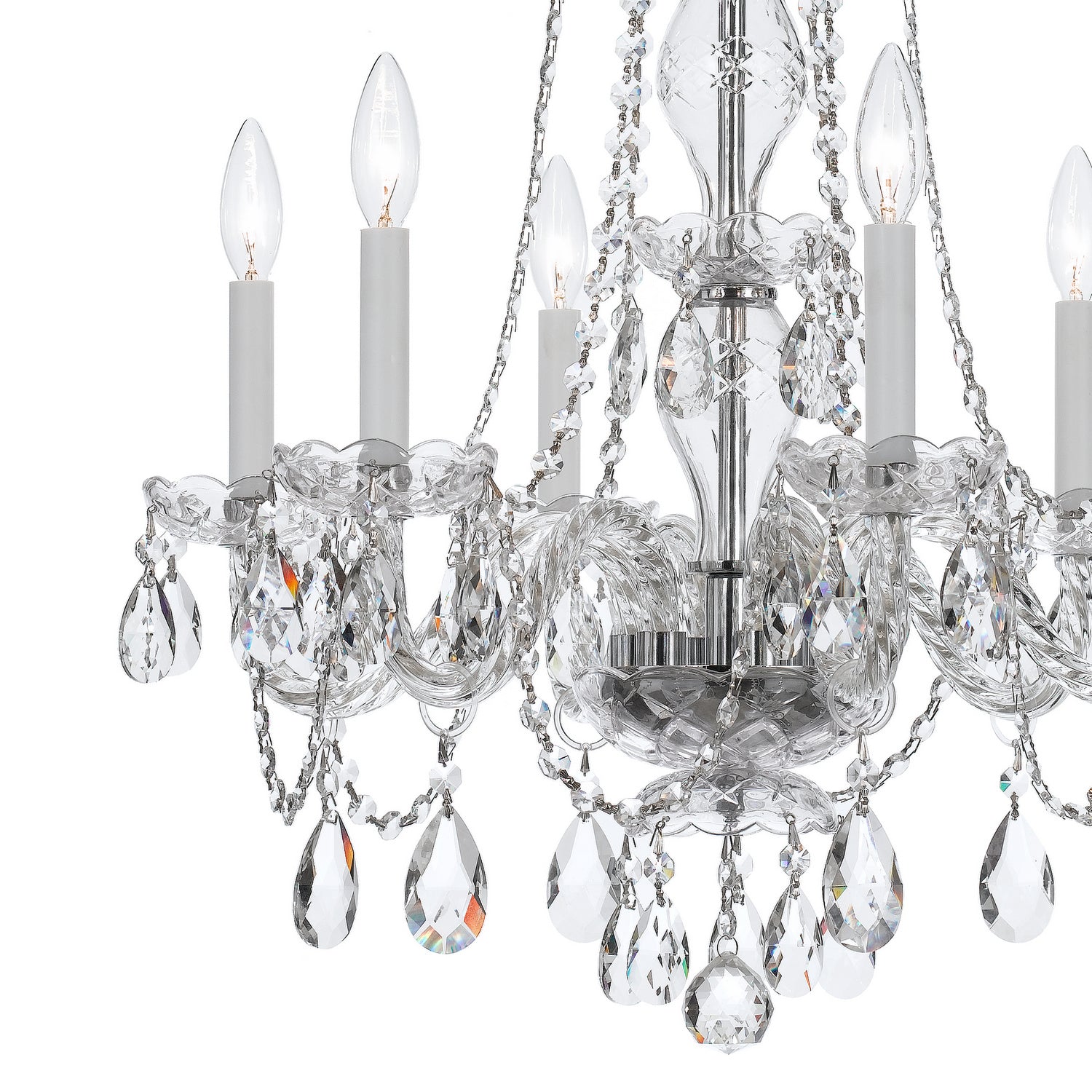 Crystorama - 5086-CH-CL-MWP - Six Light Chandelier - Traditional Crystal - Polished Chrome