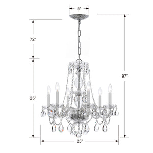 Crystorama - 5086-CH-CL-MWP - Six Light Chandelier - Traditional Crystal - Polished Chrome