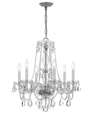 Crystorama - 5086-CH-CL-SAQ - Six Light Chandelier - Traditional Crystal - Polished Chrome