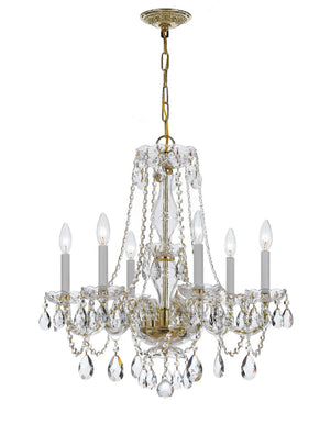 Crystorama - 5086-PB-CL-MWP - Six Light Chandelier - Traditional Crystal - Polished Brass