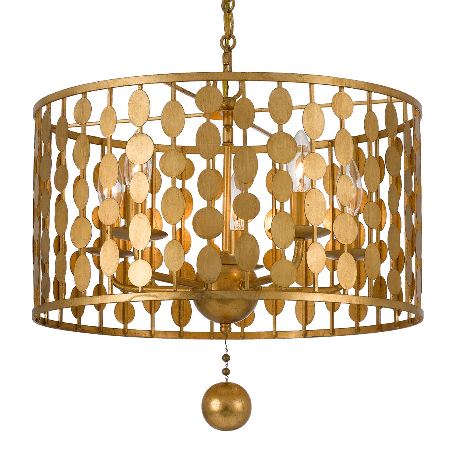 Crystorama - 545-GA - Five Light Chandelier - Layla - Antique Gold