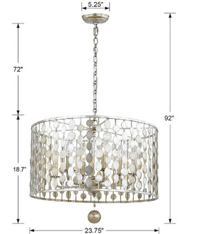 Crystorama - 546-SA - Six Light Chandelier - Layla - Antique Silver