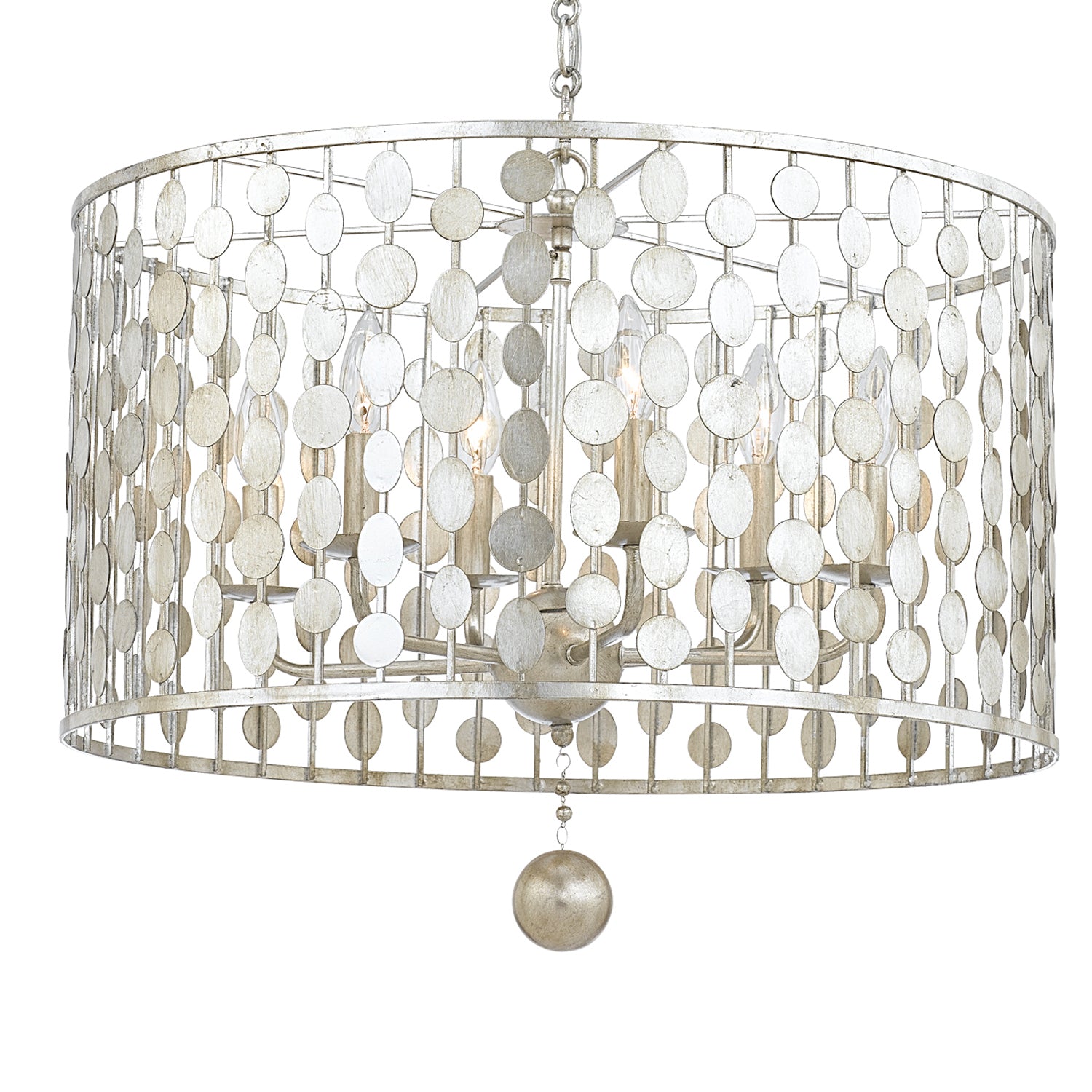 Crystorama - 546-SA - Six Light Chandelier - Layla - Antique Silver