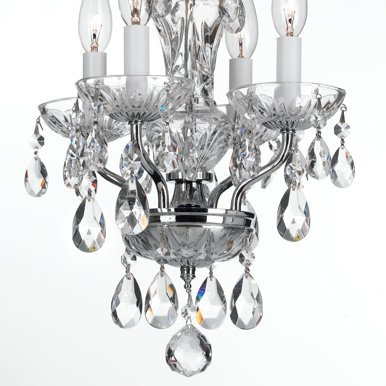 Crystorama - 5534-CH-CL-MWP - Four Light Mini Chandelier - Traditional Crystal - Polished Chrome