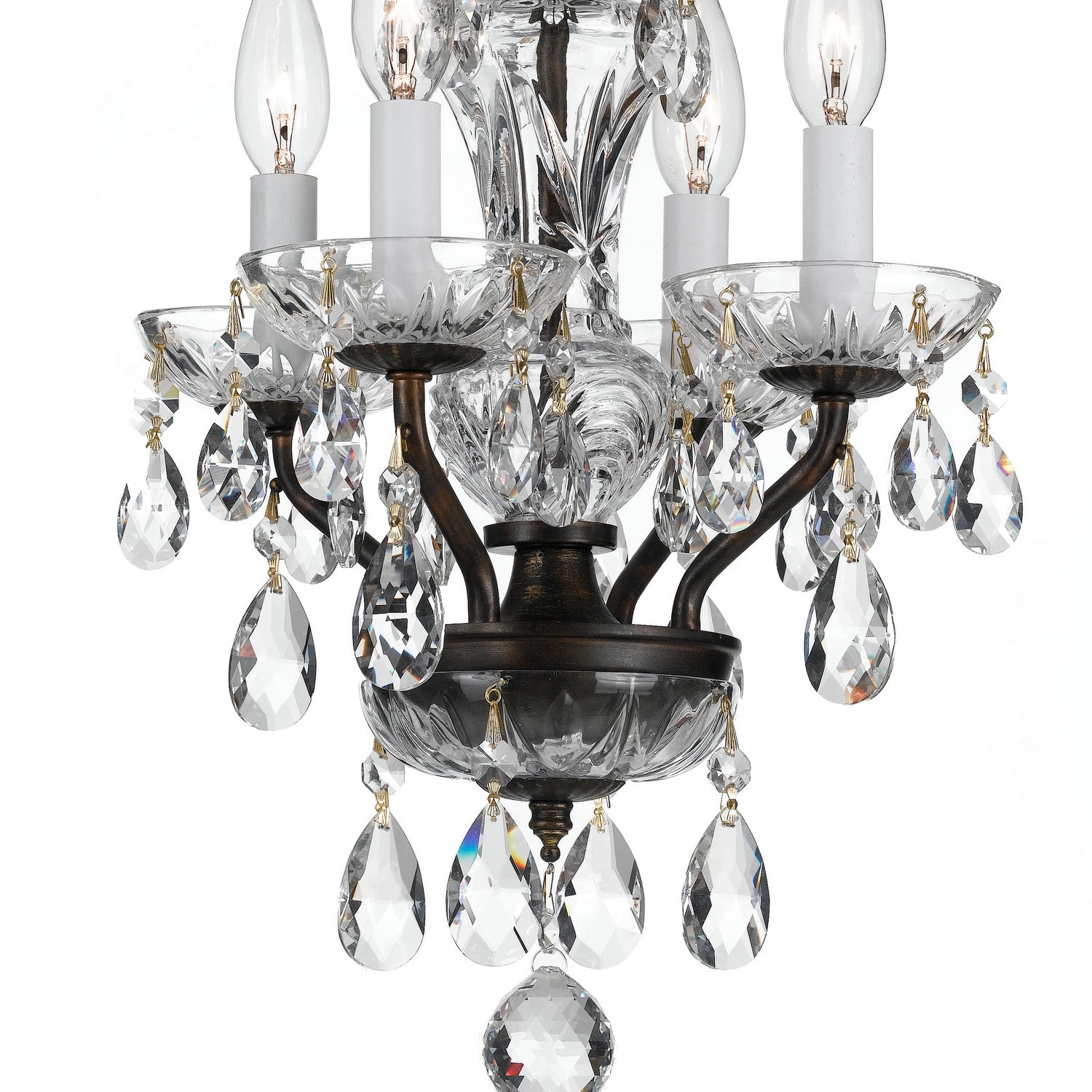 Crystorama - 5534-EB-CL-MWP - Four Light Mini Chandelier - Traditional Crystal - English Bronze