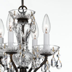 Crystorama - 5534-EB-CL-MWP - Four Light Mini Chandelier - Traditional Crystal - English Bronze