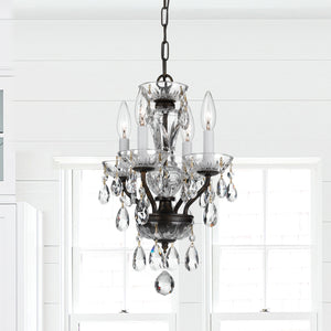 Crystorama - 5534-EB-CL-MWP - Four Light Mini Chandelier - Traditional Crystal - English Bronze