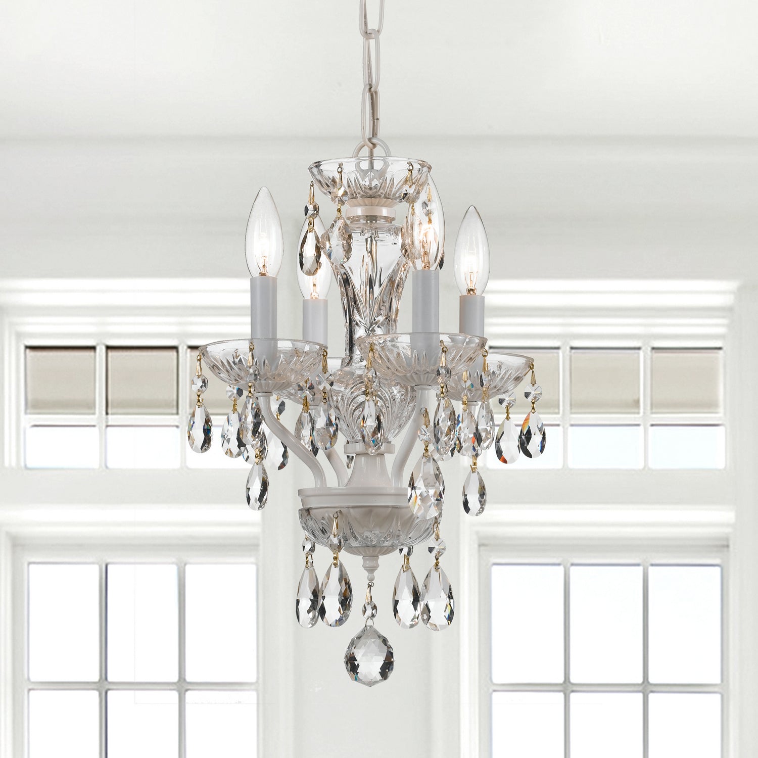 Crystorama - 5534-WW-CL-MWP - Four Light Mini Chandelier - Traditional Crystal - Wet White