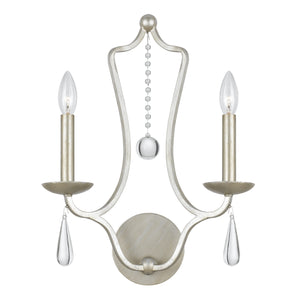 Crystorama - 5972-SL - Two Light Wall Sconce - Manning - Silver Leaf