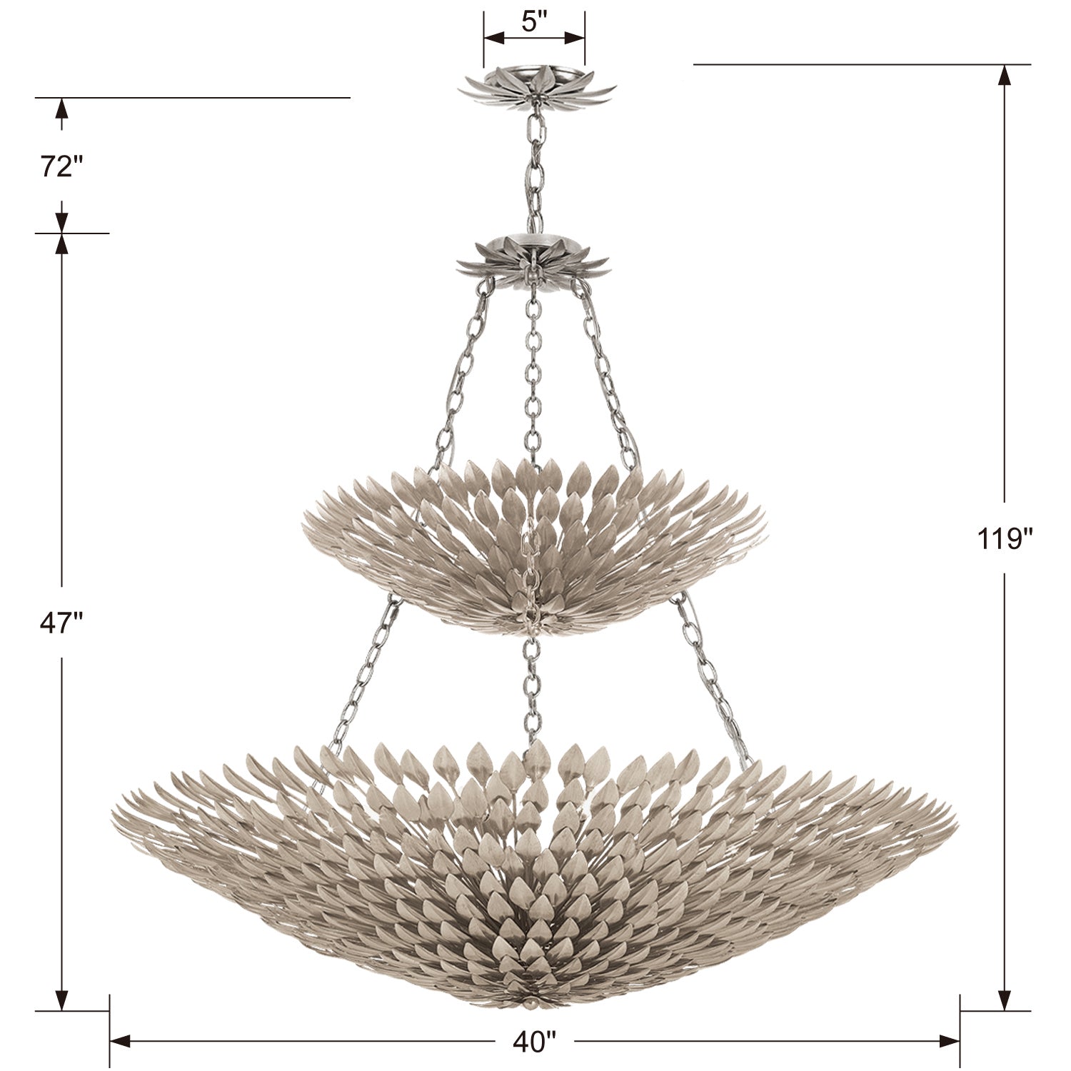 Crystorama - 599-SA - 18 Light Chandelier - Broche - Antique Silver