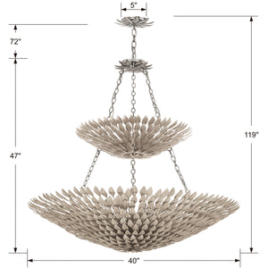 Crystorama - 599-SA - 18 Light Chandelier - Broche - Antique Silver