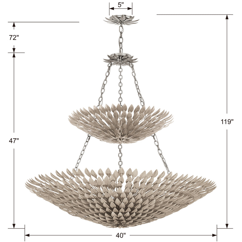 Crystorama - 599-SA - 18 Light Chandelier - Broche - Antique Silver