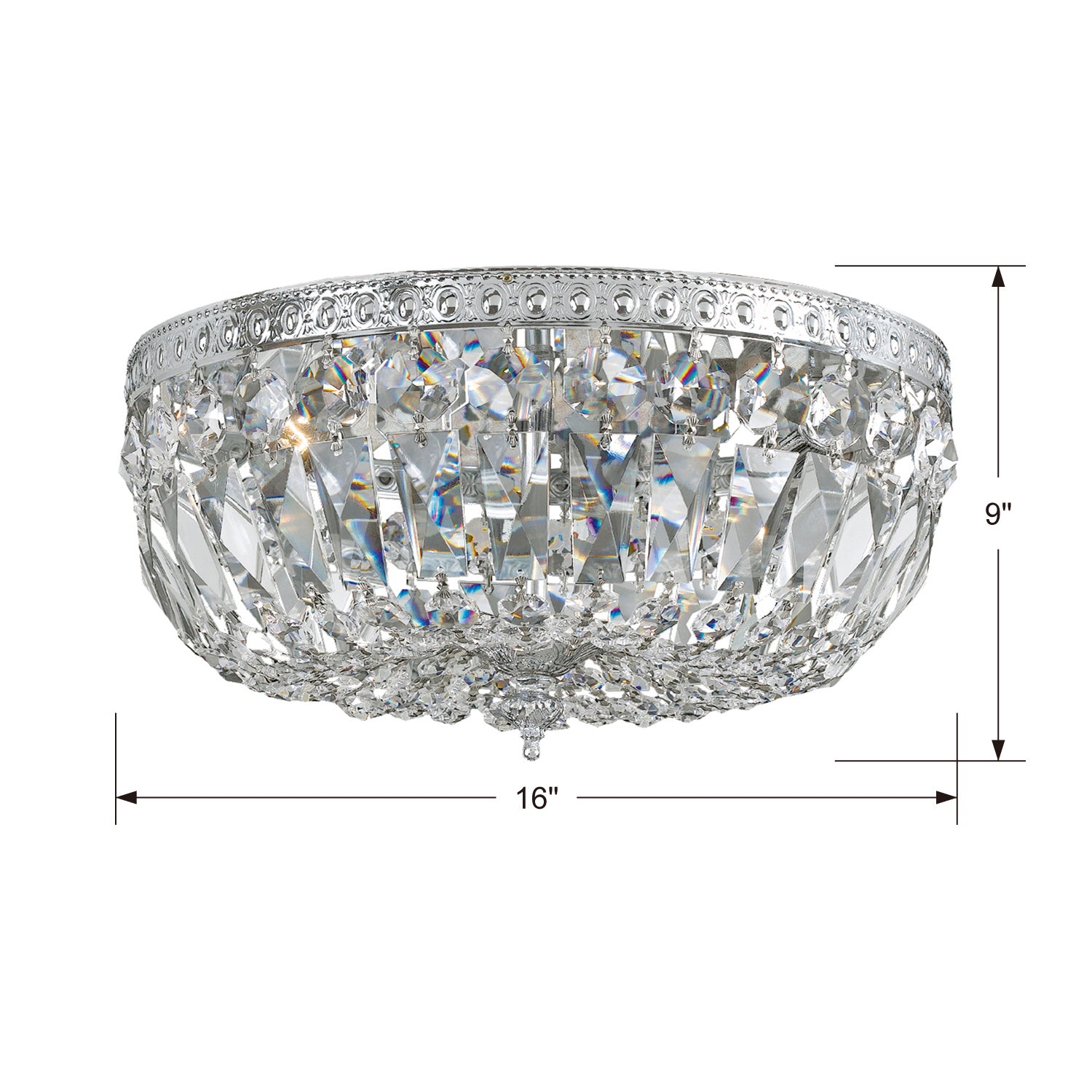 Crystorama - 716-CH-CL-SAQ - Three Light Flush Mount - Ceiling Mount - Polished Chrome