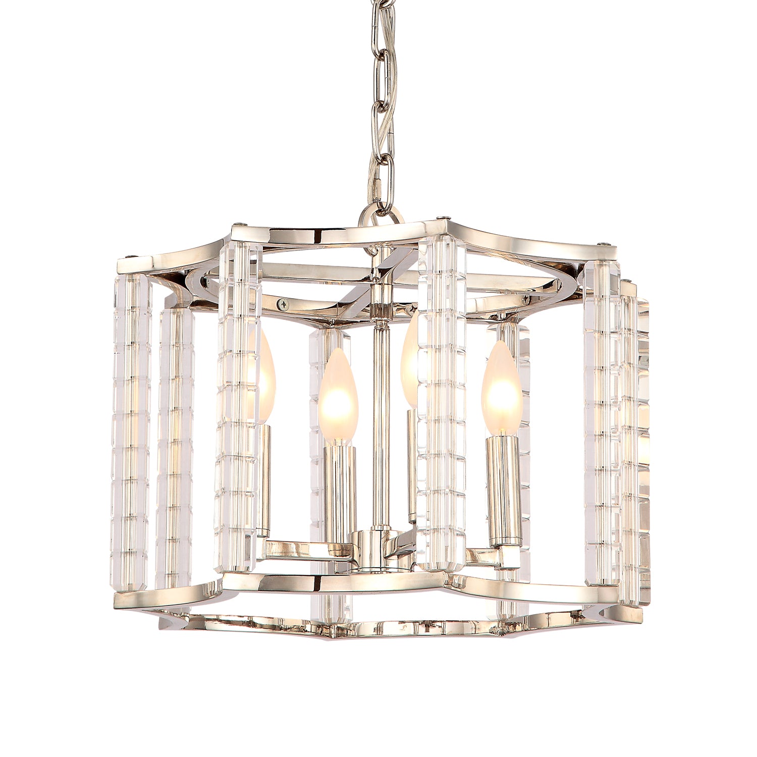 Crystorama - 8854-PN - Four Light Chandelier - Carson - Polished Nickel