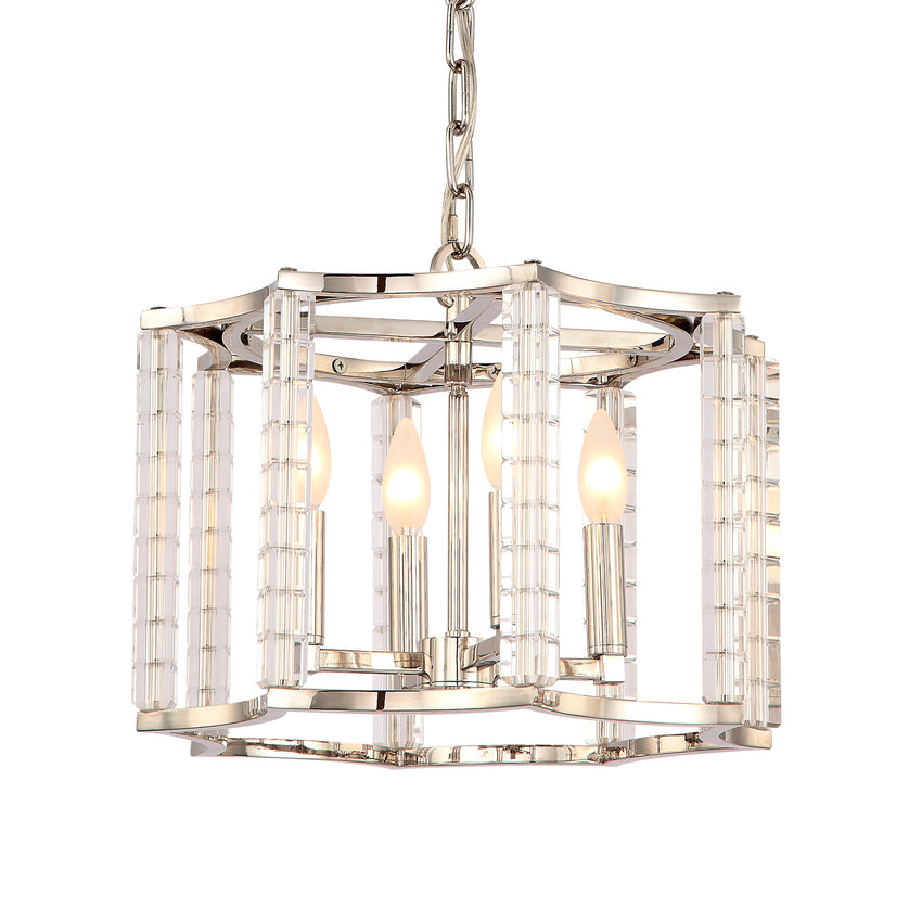 Crystorama - 8854-PN - Four Light Chandelier - Carson - Polished Nickel