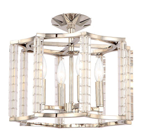 Crystorama - 8854-PN_CEILING - Four Light Semi Flush Mount - Carson - Polished Nickel