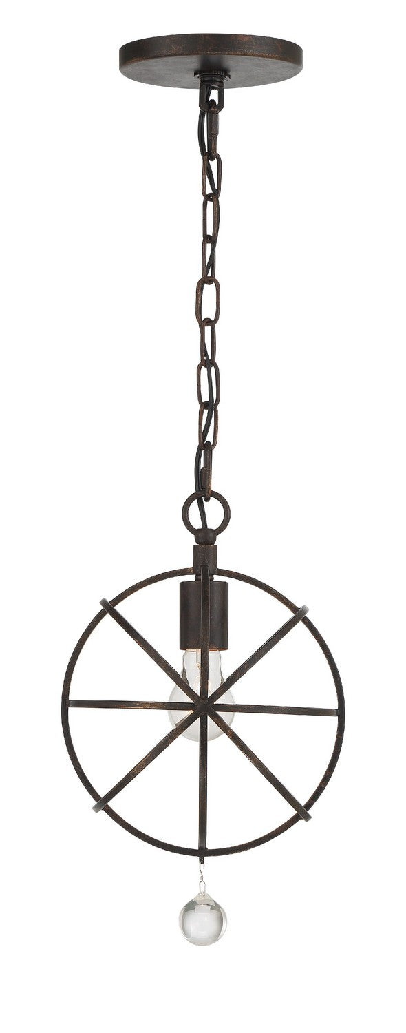 Crystorama - 9220-EB - One Light Pendant - Solaris - English Bronze