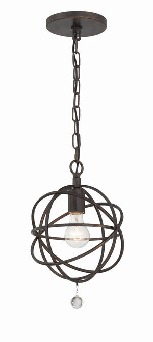 Crystorama - 9220-EB - One Light Pendant - Solaris - English Bronze