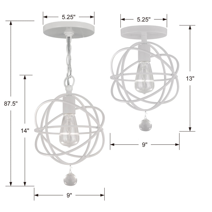 Crystorama - 9220-WW - One Light Pendant - Solaris - Wet White