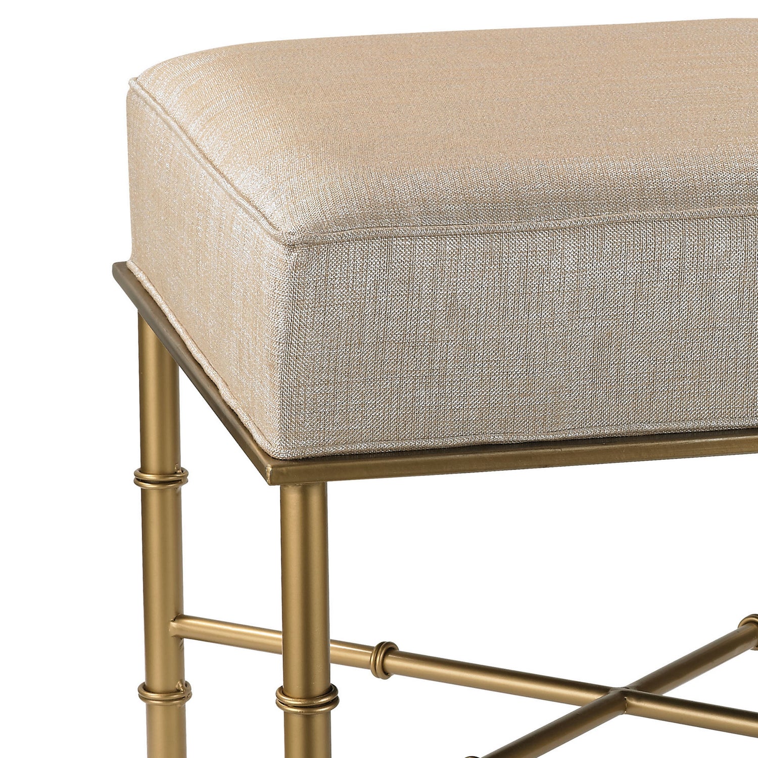 ELK Home - 180-014 - Stool - Gold Cane - Metallic Cream