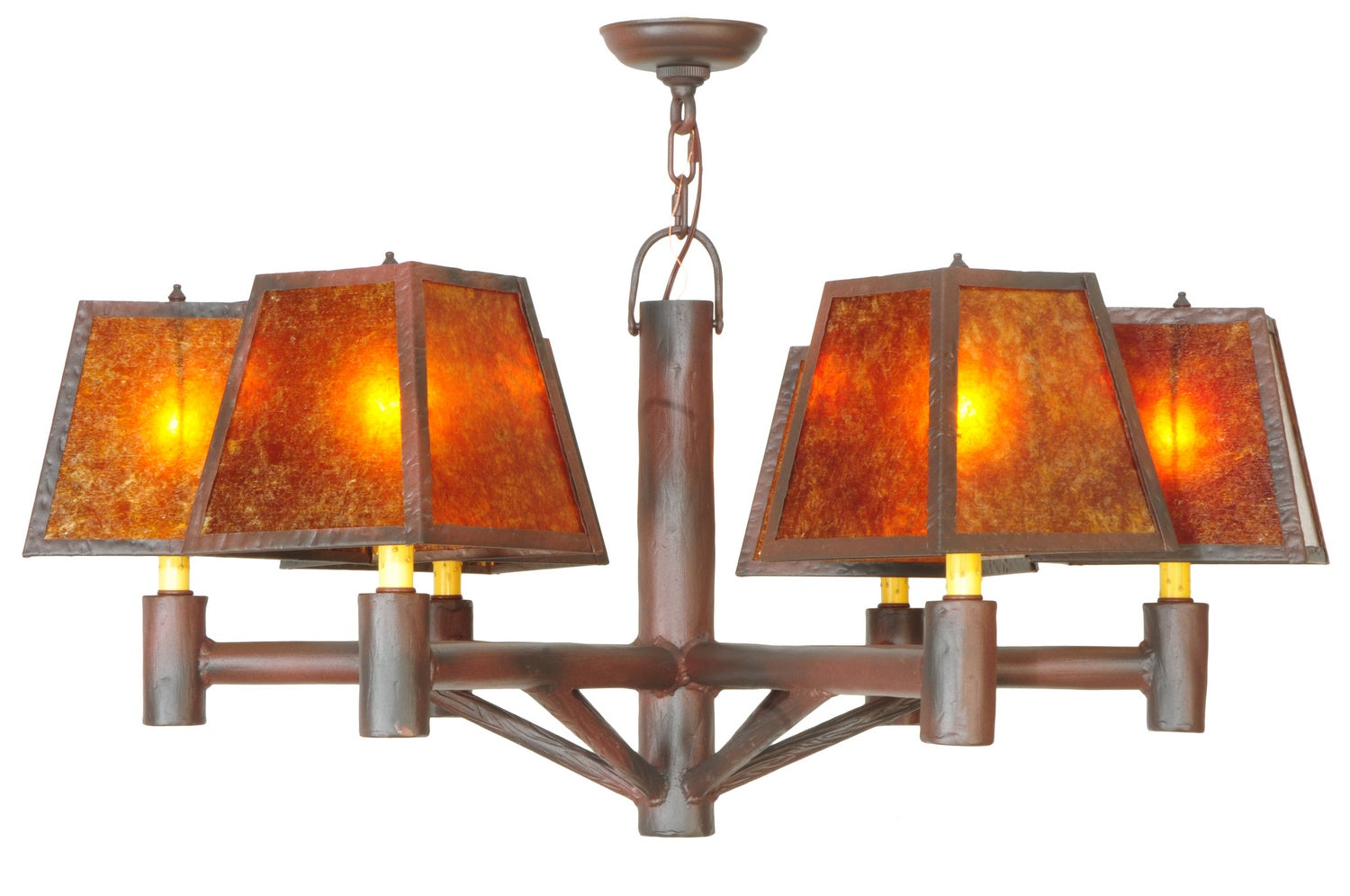 Meyda Tiffany - 130500 - Six Light Chandelier - Rocky Mountain - Rust/Wrought Iron