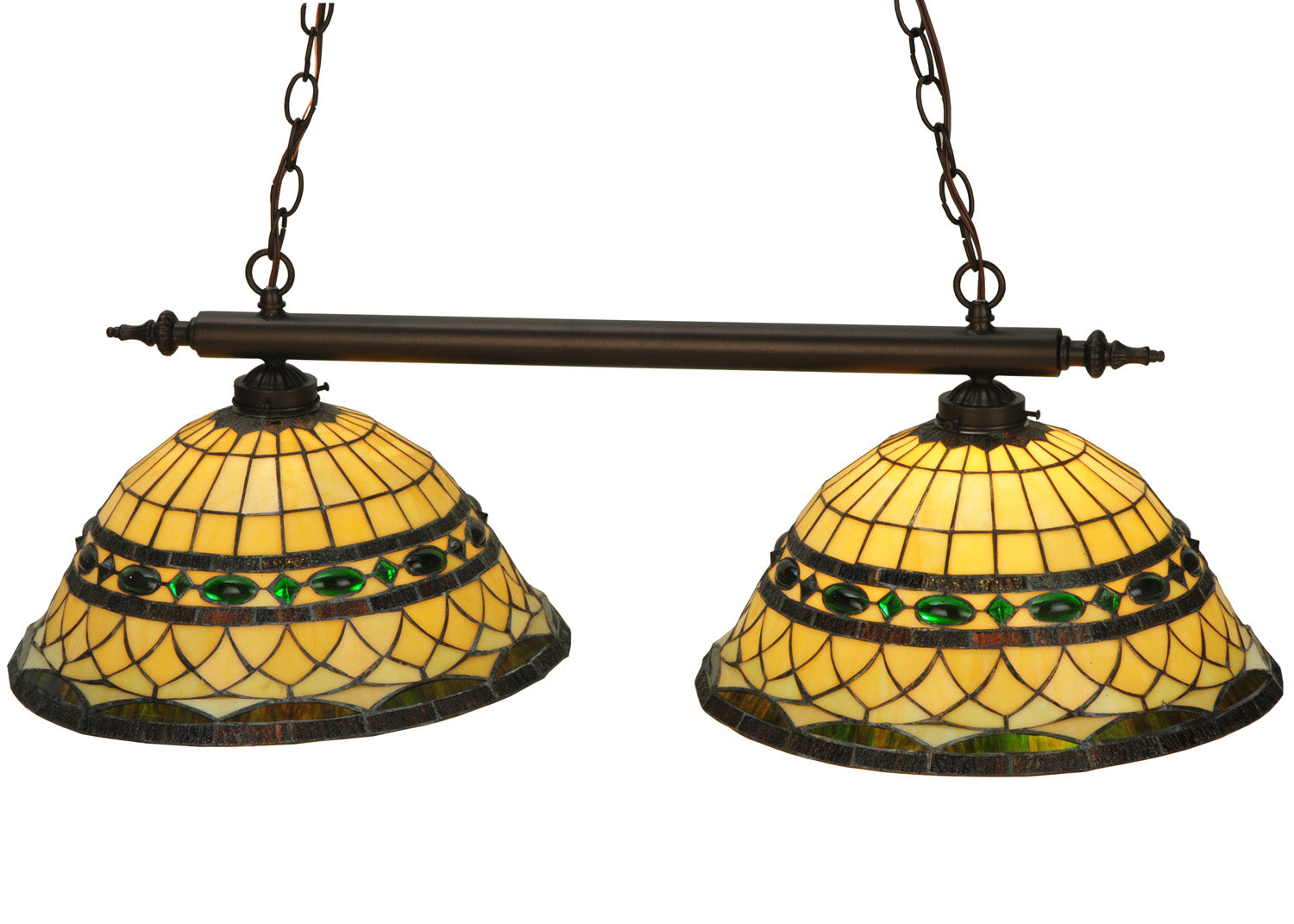 Meyda Tiffany - 130629 - Two Light Island Pendant - Tiffany Roman - Mahogany Bronze