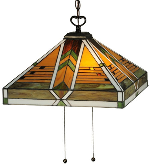 Meyda Tiffany - 130750 - Two Light Pendant - Abilene - Mahogany Bronze