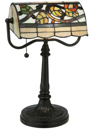 Meyda Tiffany - 130760 - One Light Banker'S Lamp - Vineyard - Mahogany Bronze