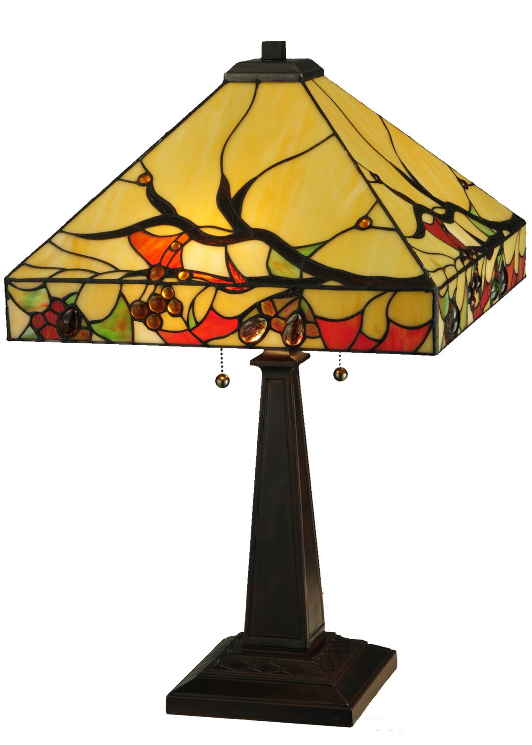 Meyda Tiffany - 131507 - Two Light Table Lamp - Woodland Berries - Mahogany Bronze