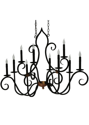 Meyda Tiffany - 132000 - Ten Light Chandelier - Clifton - Black And Autumn Leaf