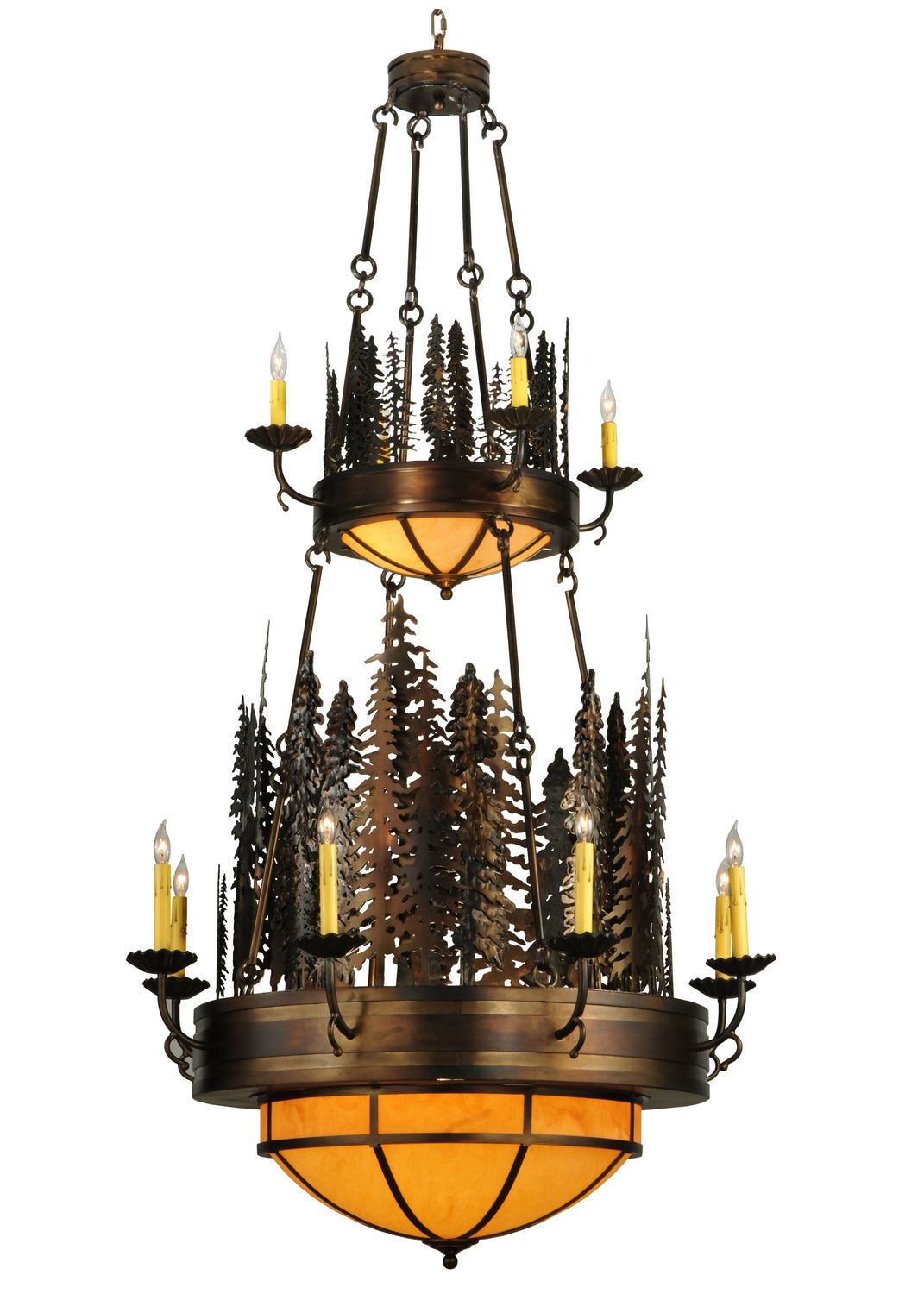 Meyda Tiffany - 133303 - 14 Light Chandelier - Walden Pine - Burnished Antique Copper