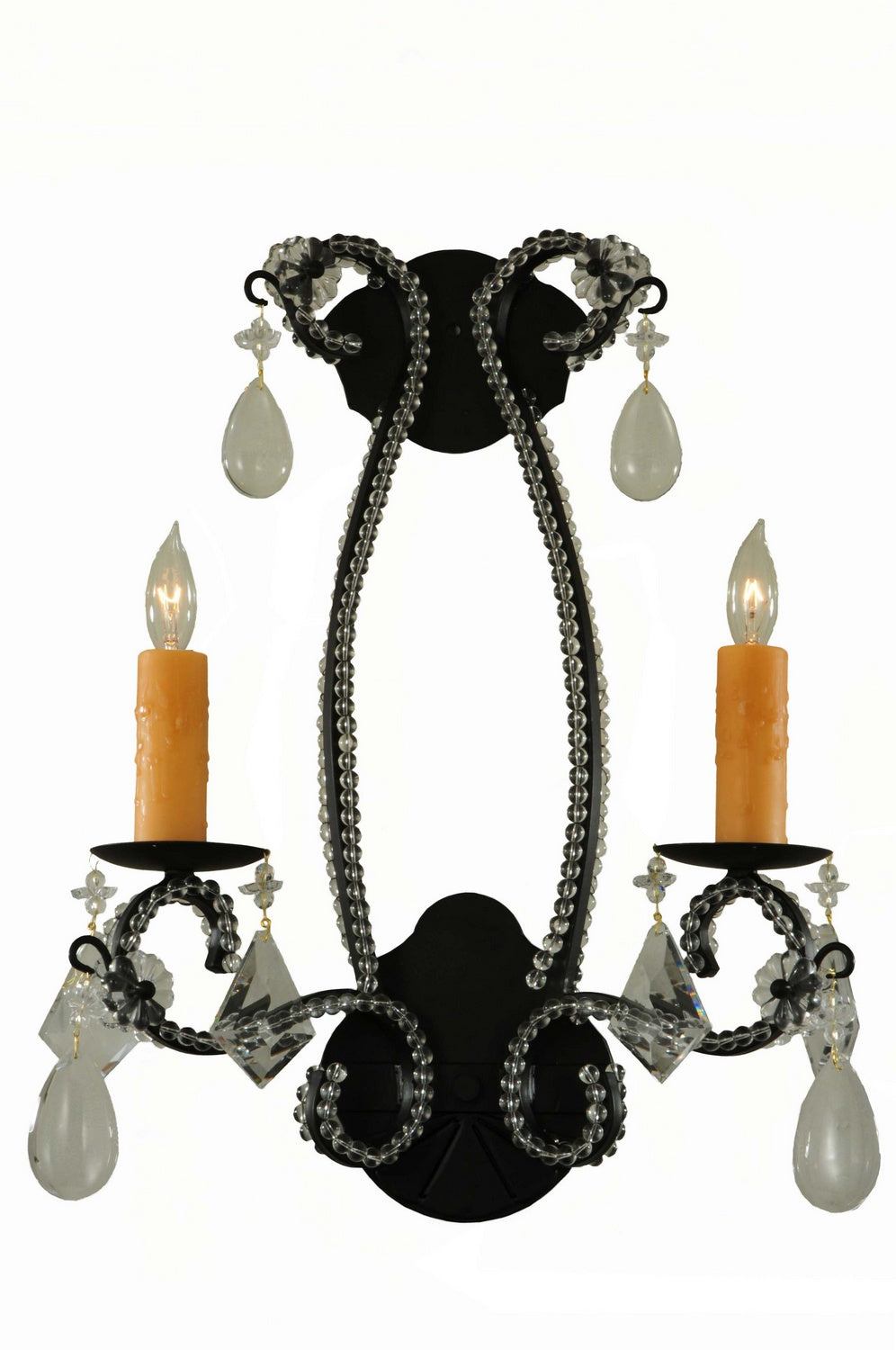 Meyda Tiffany - 133962 - Two Light Wall Sconce - Peak - Black Textured