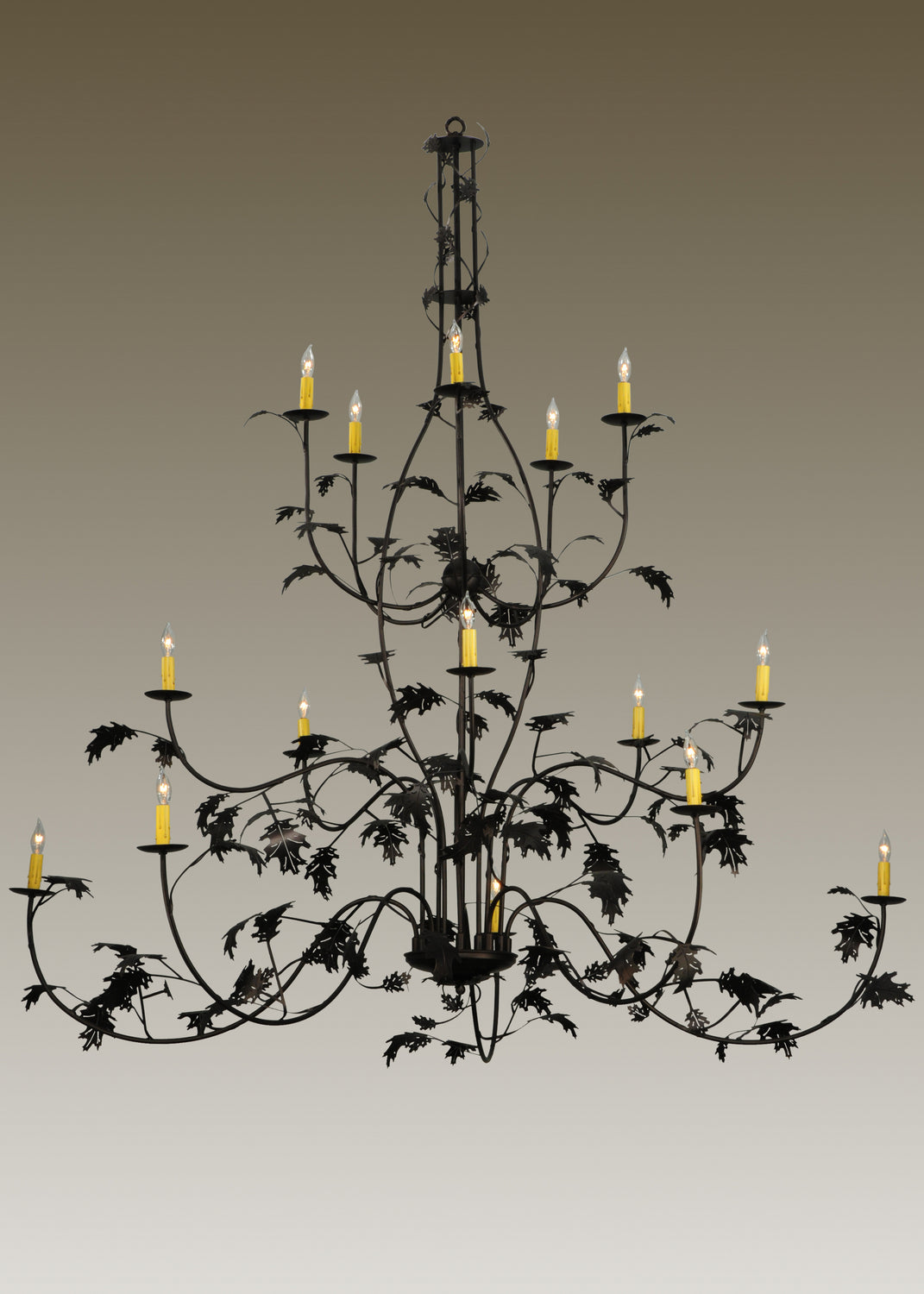 Meyda Tiffany - 134147 - 15 Light Chandelier - Oak Leaf - Mahogany Bronze