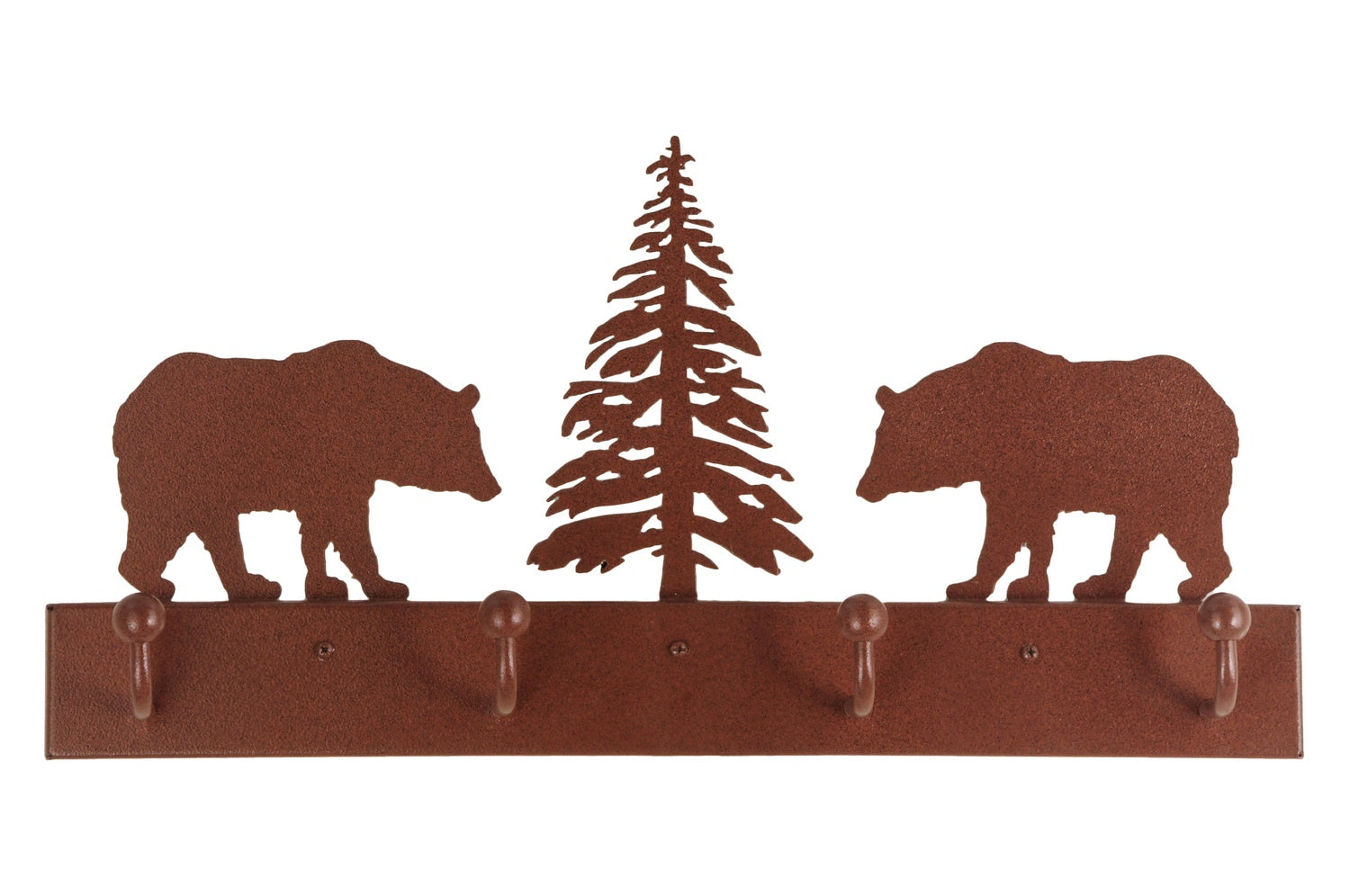 Meyda Tiffany - 134177 - 4 Hooks Coat Rack - Bear On The Loose - Rust