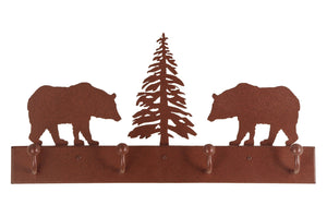 Meyda Tiffany - 134177 - 4 Hooks Coat Rack - Bear On The Loose - Rust