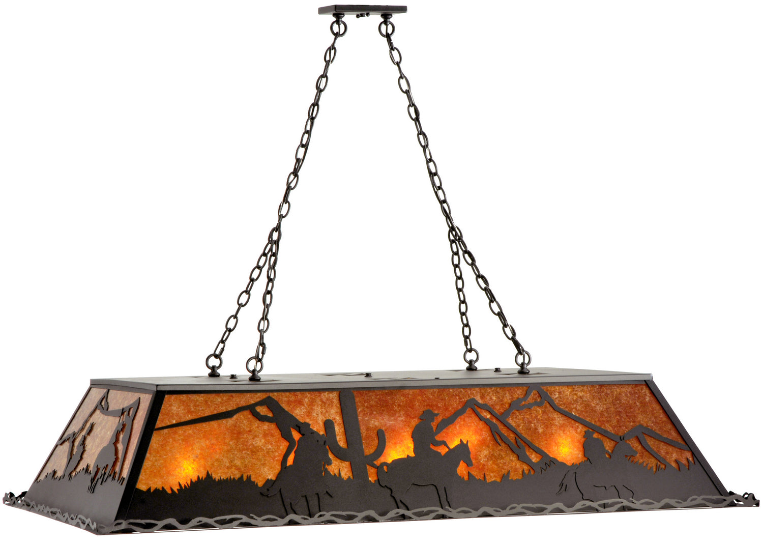 Meyda Tiffany - 134436 - Nine Light Oblong Pendant - Duke - Textured Black