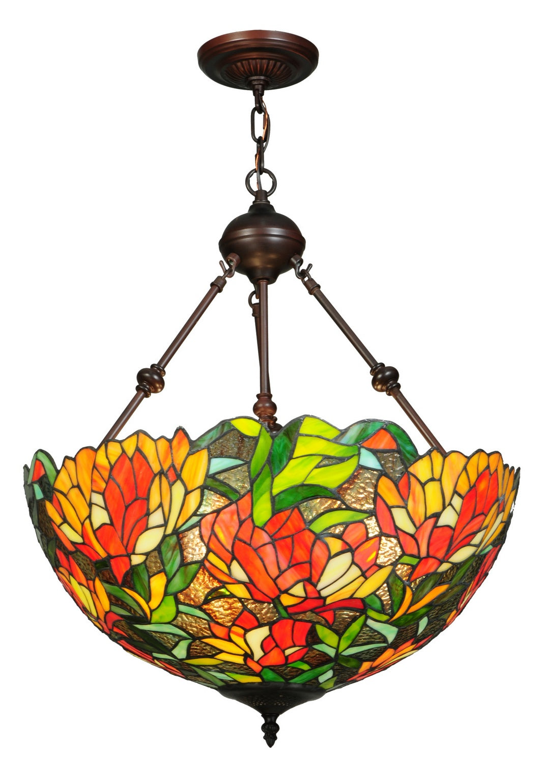 Meyda Tiffany - 134531 - Three Light Pendant - Lamella - Mahogany Bronze