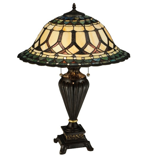 Meyda Tiffany - 134536 - Three Light Table Lamp - Aello - Chestnut W/Gold