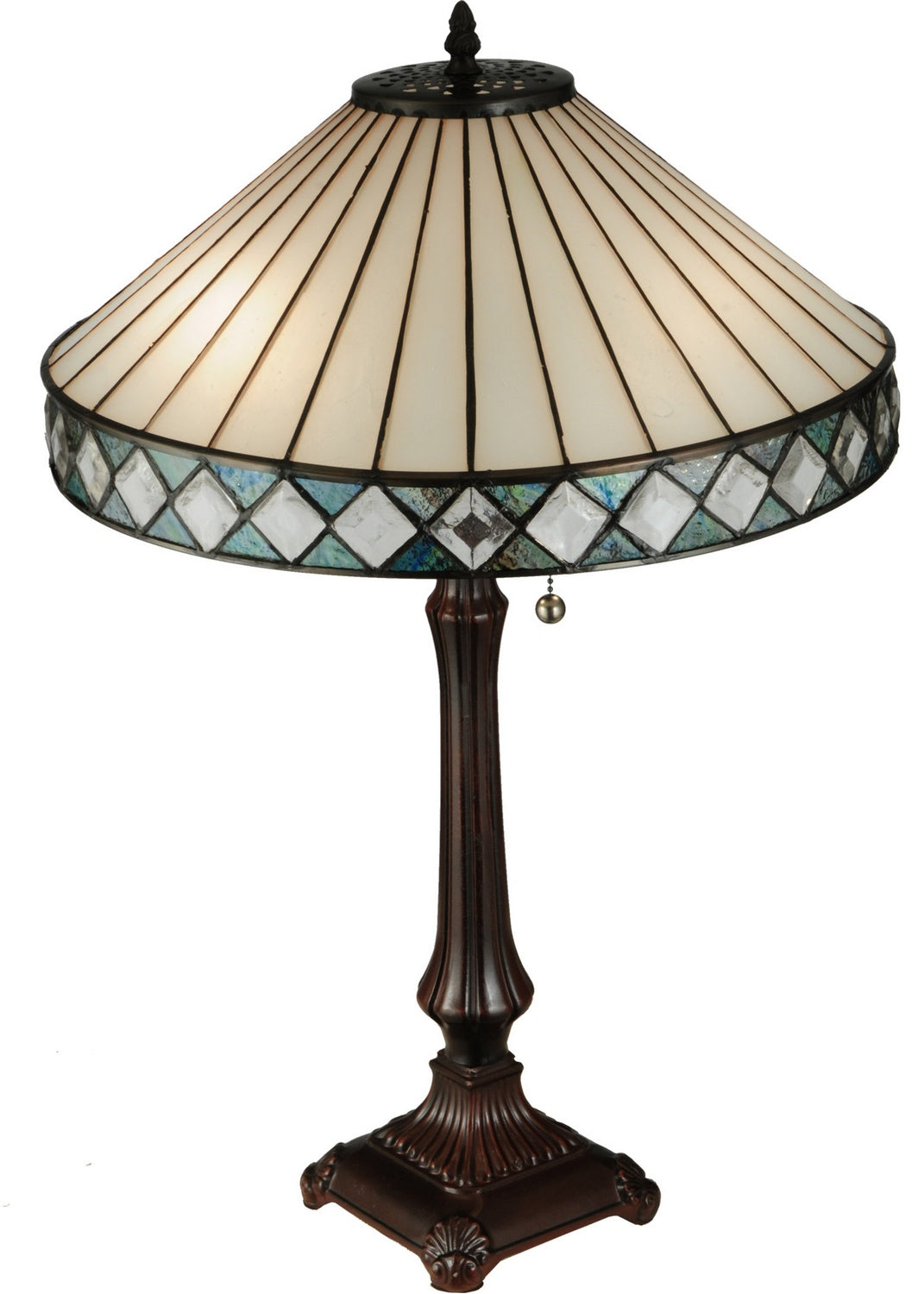 Meyda Tiffany - 134537 - Two Light Table Lamp - Diamondring - Mahogany Bronze